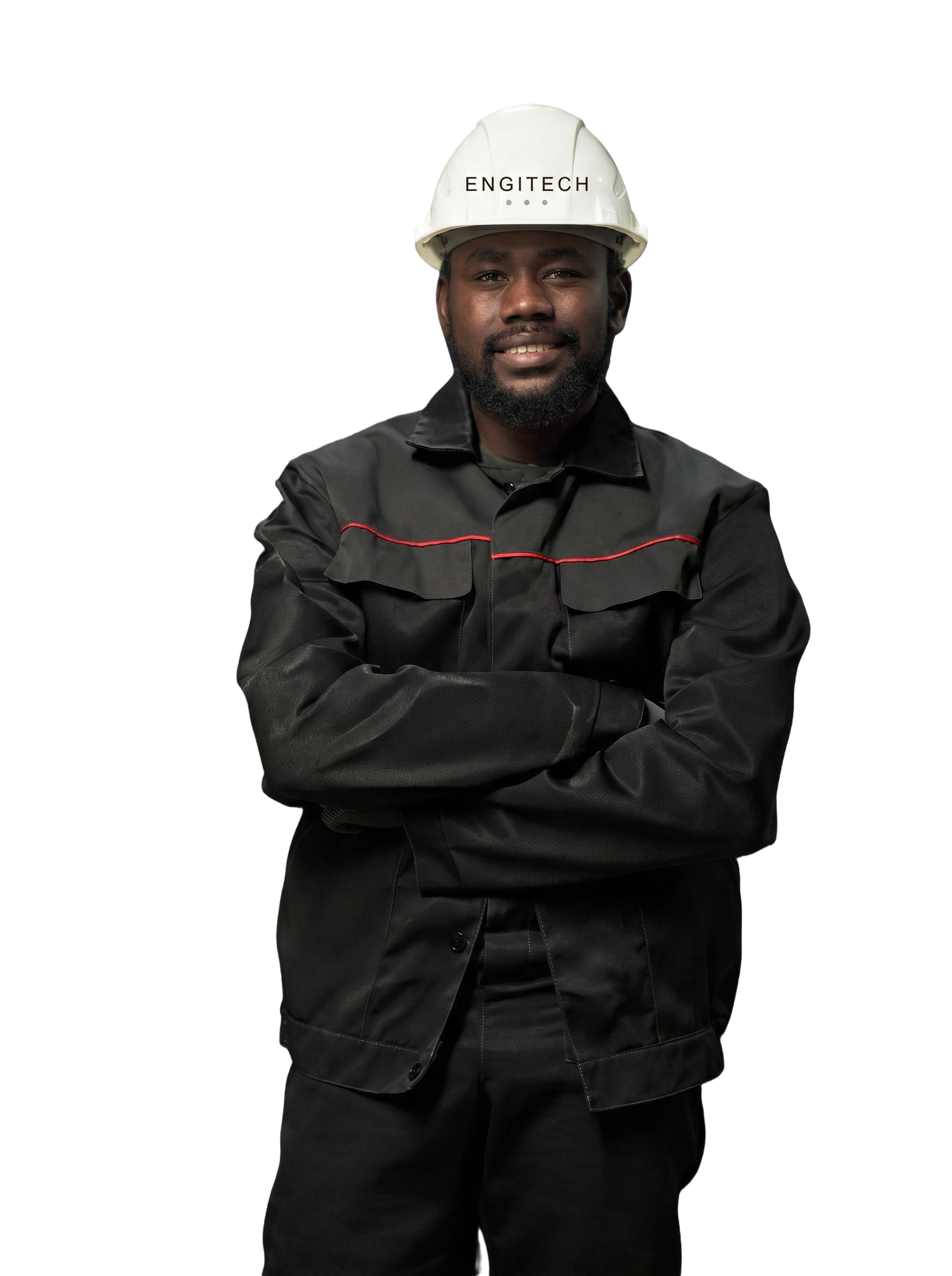 EngiTech engineer in branded hard hat and workwear